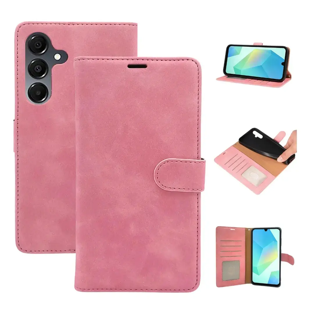 Samsung Galaxy S25/S24 PU Leather Wallet Case Pink